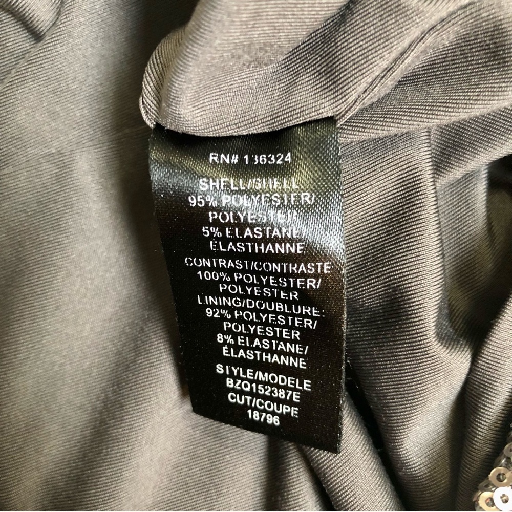 Halston Heritage Sequin Cut Outs Mini Dress Antique Silver Sequins Bodycon sz 8 - Picture 15 of 16